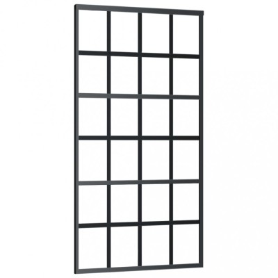 vidaXL Ușă glisantă, negru, 102x205 cm, sticlă ESG și aluminiu foto