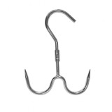 Carlig dublu pentru agatat carne, inox, rotativ, 27 cm
