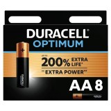 Duracell-Optimum 200 Baterii Alcaline Aa LR6, 8 Bucăți