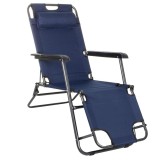 Sezlong pliabil SERSIMO Zero Gravity, reglabil, albastru inchis, 80x60x153 cm
