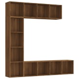 Cumpara ieftin Set dulap TV/carti, 3 piese, stejar maro, 180x30x180 cm