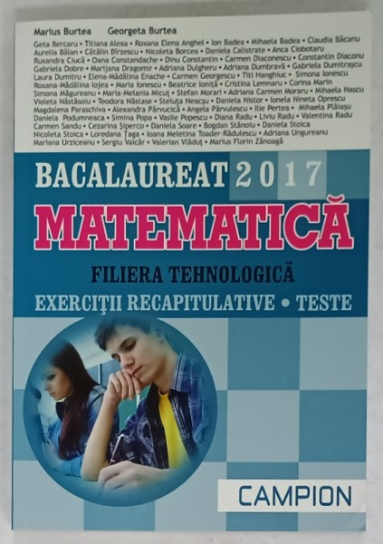 MATEMATICA , BACALAUREAT de MARIUS BURTEA si GEORGETA BURTEA , 2017