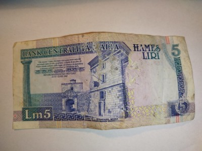 bnk bn Malta 5 lire (1997-1999) circulata foto