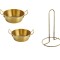Set 2 sosiere din otel inoxidabil cu doua manere plus suport servetele bucatarie