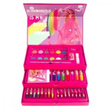 Set de colorat in cutie cu sertare, Barbie, 31 piese