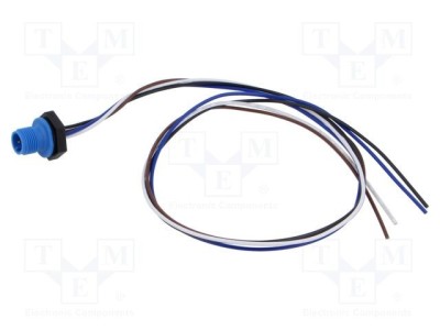 Conector M12 tată 4 pini 4A 250V IP67 drept cablu LUTRONIC 0,5m foto