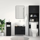 vidaXL Dulap de Baie cu ușă Stejar negru 65 x 33 x 60 cm Lemn compozit