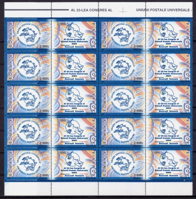 RO 2004 ,LP 1629 ,&amp;quot;ALXXIII-lea Congres UPU Bucuresti &amp;quot; ,bloc de 10 serii , MNH foto