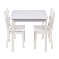 Set de masa si scaune pentru copii set din lemn pentru invatare desen joaca si masa pentru camera copiilor alb