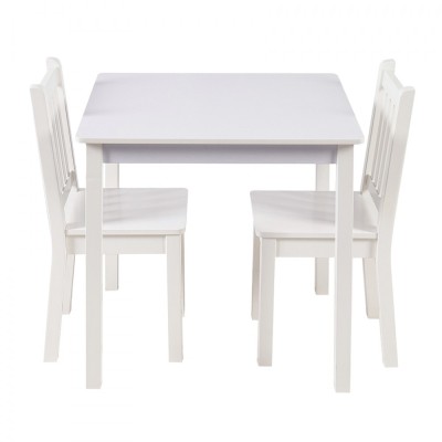 Set de masa si scaune pentru copii set din lemn pentru invatare desen joaca si masa pentru camera copiilor alb foto