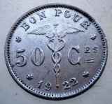 7.601 BELGIA 50 CENTIMES 1922 BELGIQUE