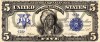 5 dolari 1899 Reproducere Bancnota USD , Dimensiune reala 1:1