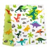 Sacoșă Cadou Dinozauri, Multicolor, 19x10x19cm, M&acirc;nere Satinate Verzi, Oem