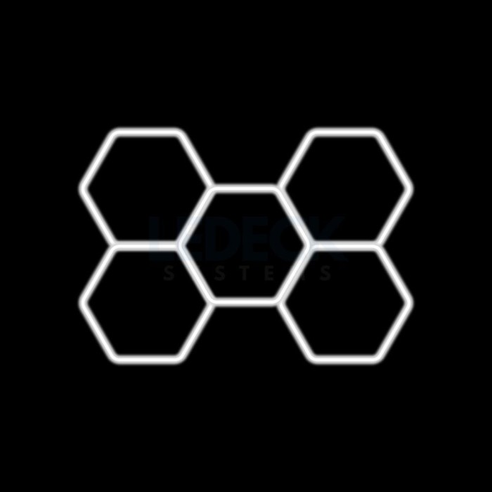 Lumina LED Hexagonala , 5 Module 164x235CM - Garaj, Dormitor, Camera Gaming, Spatii Private