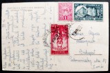Eforia (Eforie Nord) - Plaja si Hotel - RPR 1943 - printata, circulata la Budapesta, 3 timbre intacte, stampile lizibile, verso foarte frumos, Necirculata, Fotografie