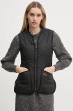 Barbour vesta femei, culoarea negru, de tranzitie