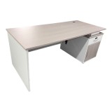 Cumpara ieftin Birou Armadi cu dulap, Pako World, Alb-Sonoma, 180x80x75 cm