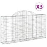 Cumpara ieftin Cosuri gabion arcuite 3 buc, 200x30x100/120 cm fier galvanizat