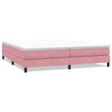 Cumpara ieftin Pat cu arcuri fara saltea roz 200x220 cm catifea