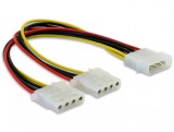 Cablu alimentare Molex la 2 x Molex 4 pini T-M, Delock 82100