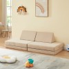 Canapea modulara de joaca pentru copii Norhulta, 5 piese, bej, 150x66x46 cm