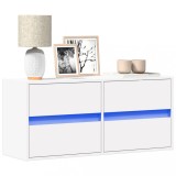 Cumpara ieftin Comodă TV de perete cu lumini LED, alb, 100x31x45 cm