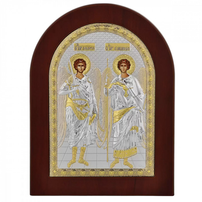 Icoana Sf Arhangheli Mihail si Gavril Argint 10x14cm COD: 4352