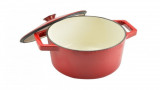 Cratita fonta emailata cu capac 28cm 7litri Handy KitchenServ