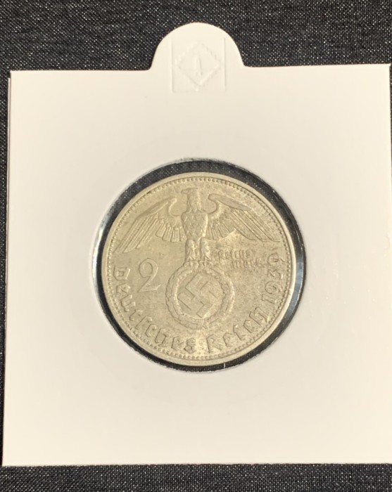 Moneda 2 reichsmark 1939 B argint