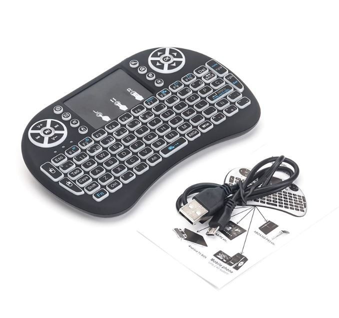 Tastatura Iluminata Wireless Techstar® i8, Air Mouse, cu Touchpad, pentru  TV Box si Mini PC, Android TV, Smart TV, PC, Laptop | Okazii.ro