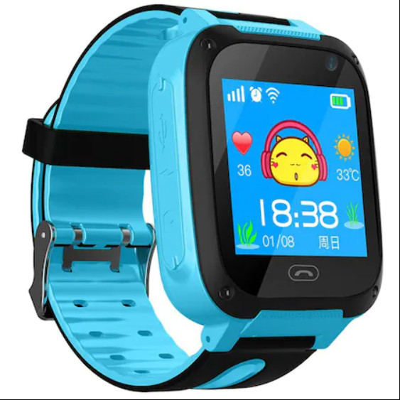Ceas Smartwatch pentru copii , Cartela SIM, GPS Tracker, Buton SOS,  Albastru, 6-10 ani, Electronic | Okazii.ro