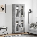 vidaXL Dulap &icirc;nalt, gri beton, 69,5x34x180, lemn compozit