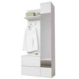 Cumpara ieftin Set mobilier hol pal alb Gadis 90x34x195 cm