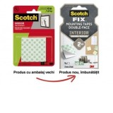 Benzi dublu adezive pretaiate montare interior, 16 bucati/pachet, Scotch-Fix&amp;amp;trade;