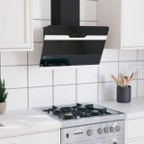 vidaXL Hotă de perete, negru, 60 cm, oțel și sticlă securizată
