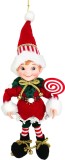 Decoratiune de Craciun elf textil rosu MagicHome, 14/35 cm