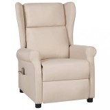 VidaXL Fotoliu de masaj, crem, material textil