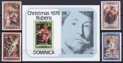 DB1 Pictura Dominica Rubens Craciun 1978 SS + set MNH foto