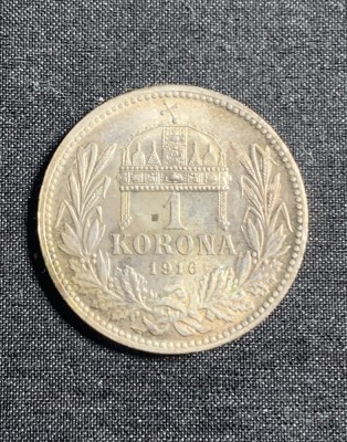 Moneda 1 coroana 1916 Austo Ungaria argint foto