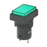 Indicator semnalizare industrial LED verde 24V &Oslash; 16mm patrat Breckner Germany