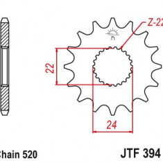 Pinion fata 13 dinti pas lant 520 - Aprilia AF1 Futura - Classic - ETX - Red Rose - RS Extrema - RX 2T 125cc - ATV Can-Am DS 450cc