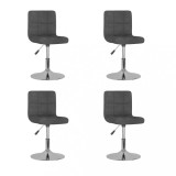 VidaXL Scaune de bucătărie pivotante, 4 buc., gri &icirc;nchis, textil