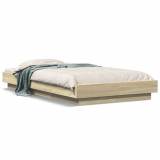 Cumpara ieftin Cadru de pat cu LED, stejar sonoma, 90x190 cm, lemn prelucrat