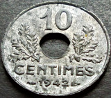 Cumpara ieftin Moneda istorica 10 CENTIMES - FRANTA, anul 1942 * cod 587 B - RARA UNC, Europa, Zinc