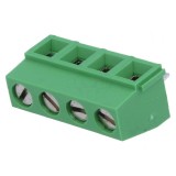 Regletă Conexiuni PCB 90&deg; 4 Piste 5mm 13,5A
