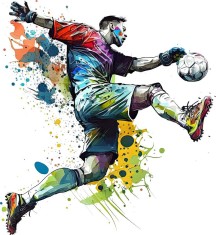 Sticker decorativ, Fotbalist, Multicolor, 10123ST-30 foto