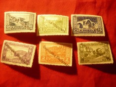 Serie mica Peisaje 1922 cu supratipar Republica Albaneza 1925 ,6 val. sarniera