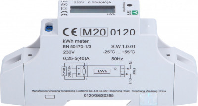 Contor Electric Monofazic pentru Statii Incarcare Auto Efuturo, 3.7/7.4kW foto