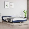 VidaXL Cadru de pat cu tăblie fără saltea, albastru, 140x190cm, textil