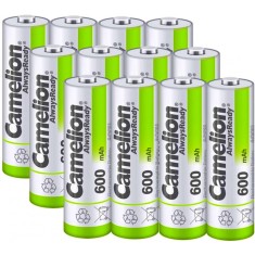 Set 12 acumulatori AA 600 mAh 1,2V Ni-Mh ready to use - Camelion